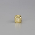 Handgefertigte goldene Würfelperle mit glitzerndem Buchstaben R für DIY-Armbänder - Alphabet R Würfelperle