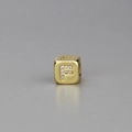 Handgewebtes Armband mit vergoldetem, mikroeingelegtem Buchstaben-F-Alphabet-Würfelanhänger - Alphabet F Würfelperle