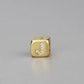 Goldener DIY-Würfel-Charm mit Kristall-Buchstabe J für geflochtene Armbänder - Alphabet J Würfelperle