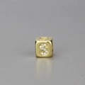 Goldener Würfelanhänger mit Buchstabe S und Zirkonia für DIY geflochtene Armbänder - Alphabet S Würfelperle