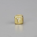 Goldfarbene quadratische Perle mit T-Buchstaben-Strass für DIY geflochtene Armbänder - Alphabet T Würfelperle