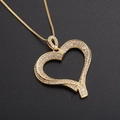 Elegant 18k gold plated hollow heart pendant necklace with shimmering zircon stones - Gold Pave Hollow Heart (Gold Plated)