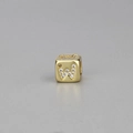 Goldener Charm-Anhänger mit Zirkonia-Buchstabe W für DIY-geflochtene Armbänder - Alphabet W Würfelperle
