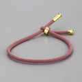 Verstellbares Armband aus altrosa gewebtem Seil mit poliertem goldenem Verschluss - Altrosa