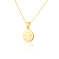 Minimalistische 18k vergoldete Tierkreis-Halskette mit poliertem Mond-Anhänger - Echt Vergoldeter Affe