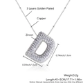 Silberne Halskette mit Buchstaben D Anhänger und Zirkonia Besatz für Damen - Buchstabe D (Kugelkette) / Silber