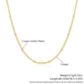 Gold-plated copper chain necklace with cylindrical beads and three-layer golden plating - Cylinder Bead Necklace (NZ12-9)