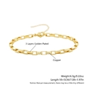Pulsera de cadena box de cobre bañada en oro 18+5cm longitud ajustable para mujer - 3.5mm Cadena de Caja 18+5cm (NZ11-6)