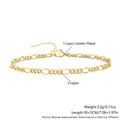 Pulsera clásica de cadena Figaro bañada en oro de 18K para mujer con cierre de langosta - Pulsera de Cadena Figaro (NZ12-3) / 18+5cm