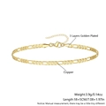 Pulsera de cadena Figaro de cobre chapada en oro de tres capas con cierre de langosta - Cadena Figaro 18+5cm (NZ12-1)