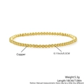 Minimalist 18K gold plated copper beaded elastic bracelet with 3mm round metal beads - 3mm Bead (NZ04-10)