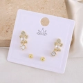 18k gold plated turtle drop earrings set with crystals on elegant jewelry display - Turtle (EO04-7)