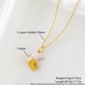Vergoldete Kupferkette mit einem niedlichen Mini-Bananen-Emaille-Anhänger für Damen - Nur Anhänger (Ohne Kette) / Geschälte Banane (NB22-8)