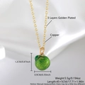 Grüne Limetten-Halskette mit 3-lagiger Goldbeschichtung aus Kupfer und feiner Textur - Halskette / Orange