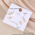 Set de trois paires de boucles d'oreilles éclair et zircon plaqué or trois couches - Éclair (EO12-8)