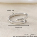 Bague ajustable en acier inoxydable argenté avec gravure TRUST GOD et diamètre de 2,1 cm - Argent