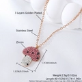 Collar con colgante de hongo con circonitas rosas y blancas en acabado dorado - 1.7*1.3cm Seta Oro Champaña / Solo colgante