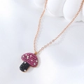 Collar con colgante de seta en oro rosa con circonitas rosas y blancas en seda - 1.7*1.3cm Seta Oro Champaña NAA04-9 / Solo colgante