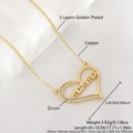 Golden heart pendant necklace with mamma engraving and zircon accents on silk - Gold Necklace