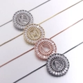 Personalisierte Buchstaben-Anhänger in Silber, Gold, Roségold und Schwarz mit Zirkonia-Besatz - Buchstabe A / Roségold