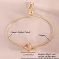 Adjustable golden copper bracelet with pink heart pendant and small cross charm detail - Rose Gold Plated Vines Cross Sacred Heart (NAC12-6)