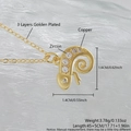 Pendente a camaleonte dorato con intarsio in zircone e placcatura in oro a 3 strati di qualità - Camaleonte Placcato Oro (NAA12-6)