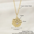 Squisita collana con pendente a loto con placcatura in oro e intarsio in zircone - Fiore Placcato Oro (NAA09-8)
