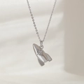 Collana con ciondolo a razzo d'argento con intarsio di stella e catena sottile - Razzo (NAB01-9)