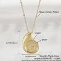 Collana con conchiglia placcata in oro e zirconi bianchi per stile da spiaggia - Conchiglia a Spirale Placcata Oro Vero (NAB01-4)