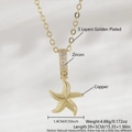 Collana con ciondolo a stella marina in rame placcato oro 18k con pietre di zircone - Stella Marina Placcata Oro (NAD02-9)