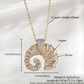 Vergoldete Muschel-Halskette mit Zirkonia-Besatz und verstellbarer 45+5 cm Kette - Gold und Silber Farbe Schnecke Stil (NAA12-10)