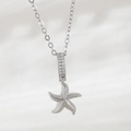 Collana con ciondolo a forma di stella marina argento con zirconi stile oceanico - Stella Marina (NAD02-8)