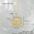 Collana con pendente a boccia per pesci dorata con zirconi e dettagli marini estivi - Acquario Placcato Oro (NAA12-8)