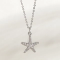 Collana stella marina in argento con zirconi scintillanti su una sottile catenina - Stella Marina (NAA11-9)