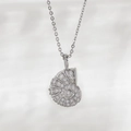 Collana con ciondolo a conchiglia nautilus in argento con pietre di zircone bianco - Conchiglia (NAB03-3)