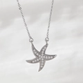 Collana con pendente a stella marina serie oceano in argento con zirconi incastonati - Stella Marina (NAA10-1)