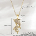 Collana con ciondolo delfino dorato e zirconi per un perfetto stile da spiaggia - Delfino Placcato Oro (NAA07-8)