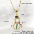 Golden snowman pendant necklace with colorful zircons for Christmas gifts, 3 layers plated - Necklace (Chain Included) / Real Gold Plated Snowman Style