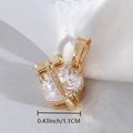 Gouden hart-zirkonia hanger met geschenkstrik ontwerp en breedte van 1,1 cm voor ketting - Strikje Hart (NA14-2) / 1.1cm (Zonder Ketting) / Wit