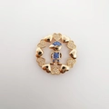 18k vergoldeter Jungen-Anhänger mit Herz-Halo und blauen Zirkonia-Steinen - Junge Bunter Zirkon (NA07-1) / Nur Anhänger (Ohne Kette) / Gold