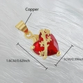 Koperen hart hanger met rode zirkoon en gouden doorn detail hoogte 1,6cm lengte - Doornen Hart (NAC08-1) / 1.6x1cm (Zonder Ketting) / Rood