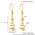 18k gold plated copper Christmas tree earrings with zircon stars and spiral design - Spiral Christmas Tree Style (ET07-4)