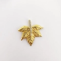 18k gold plated maple leaf pendant featuring sparkling white cubic zirconia stones - Gold (NAD08-10)