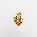 Tropical monstera leaf pendant in 18k gold plated finish with sparkling zircon accents - Gold (NAE04-9)