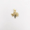 Gouden 18K vergulde levensboom hanger met fonkelende witte zirkonia stenen - Gouden Levensboom Stijl (NE10-1)