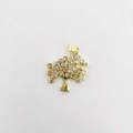 Levensboom hanger met 18K goudvergulding en heldere sprankelende zirkonia's - Gouden Heldere Edelsteen Levensboom Stijl (NV09-5)