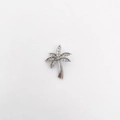 Zilveren palmboom hanger met fonkelende zirkoonstenen voor DIY sieraden maken - Zilveren Micro-ingelegde Zirkonia Palmboom Stijl (NAA09-1)