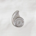 Silver nautilus shell pendant with zircon pavé setting for DIY jewelry design - Conch (NAB01-5) / Silver