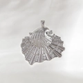 Silberner Muschelanhänger mit Pavé-Kristallen für DIY-Halsketten und Armbänder - Zweifarbige Schnecke (NAA10-9) / Silber
