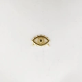 Gold plated evil eye pendant charm with black and white cubic zirconia and double loops - Pendant Only / Gold Eye (NAF05-3)